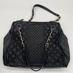 Brooks Brothers Black Quilted Lambskin Bag with beautiful Gold color Accents